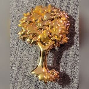 Vintage Gold-tone Danecraft Tree Brooch Pin